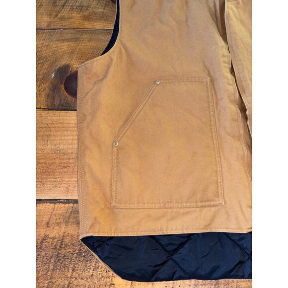 Walls Blizzard Pruf Mens Canvas Work Chore Hunting Vest Tan Full Zip Size 2XL - Picture 5 of 12